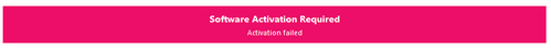 Software Activation Information Box