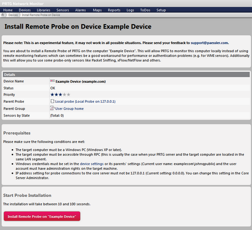 Remote Probe Install Assistant